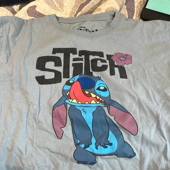 Cut blue Disney stitch long sleeve crop top